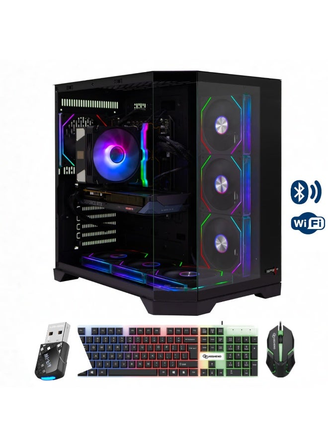 Spear Pc Gaming PRO – Intel i5-14400F, RTX 5070 Ti 16GB Triple-Fan, 32GB DDR5, 1TB NVMe SSD, 800W PSU, 7-Fan ARGB Case, Windows 11 Pro Black - Image 1