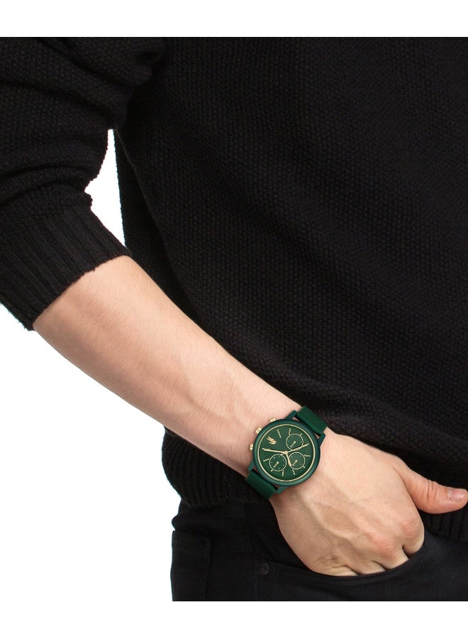 Lacoste 12.12 Move Men's Quartz Watch with Green Dial and Green Silicone Strap - 2011471 - Image 5