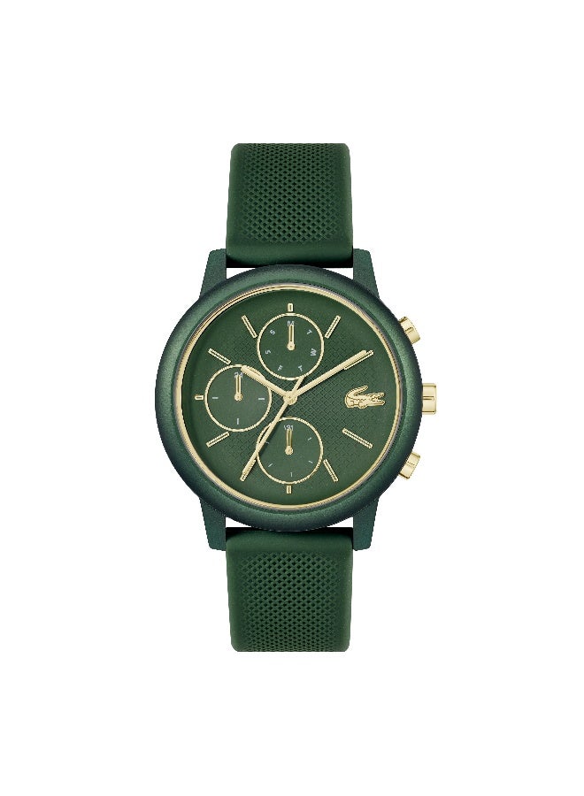 Lacoste 12.12 Move Men's Quartz Watch with Green Dial and Green Silicone Strap - 2011471 - Image 2