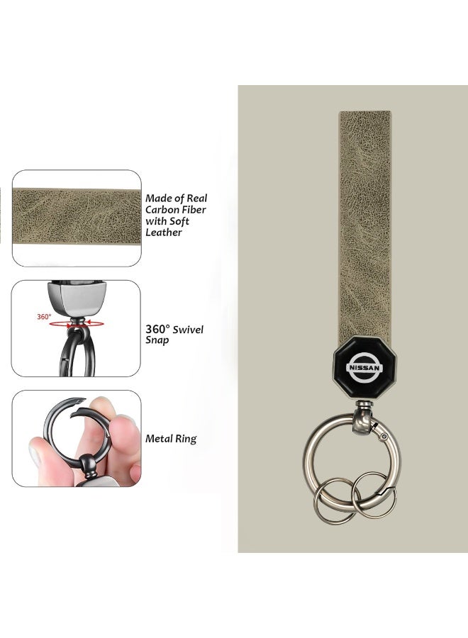 نيسان سلسلة مفاتيح نيسان الجلدية بحلقة معدنية - حامل مفاتيح متين للسيارة والمنزل والمكتب والمفاتيح الشخصية - منظم مفاتيح أنيق للرجال والنساء والهدايا - سلسلة مفاتيح متعددة الاستخدامات وعملية وعالية الجودة للاستخدام اليومي - Image 5
