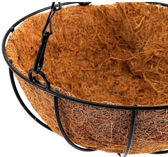 Tim Tim Agro Hanging Baskets for Plants Outdoor(10 inch 2 Pack)- Coconut Coir Hanging Planters Outdoor,Metal Wire Baskets with Coco Liner, Hanging Pots for Plants Indoor, Hanging Flower Pots for Railings (2) - Image 4