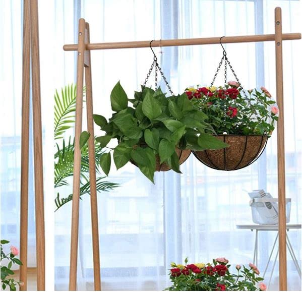 Tim Tim Agro Hanging Baskets for Plants Outdoor(10 inch 2 Pack)- Coconut Coir Hanging Planters Outdoor,Metal Wire Baskets with Coco Liner, Hanging Pots for Plants Indoor, Hanging Flower Pots for Railings (2) - Image 5