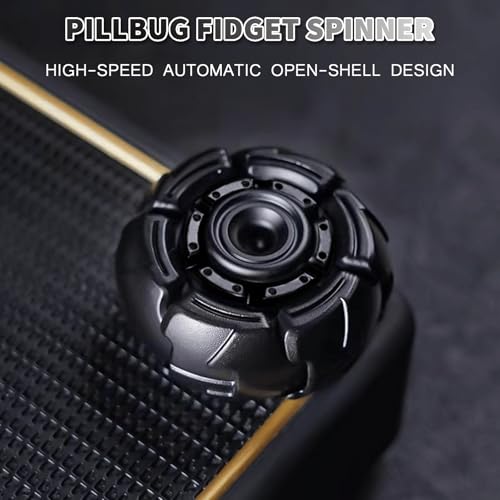 HIDEDC Pillbug Fidget Spinner Open Armor Metal Fidget Spinners for Adults Alloy EDC Fidget Toys Adults Stress Relief Toy Executive Desk Toy for ADHD ADD Autism Black - Image 5