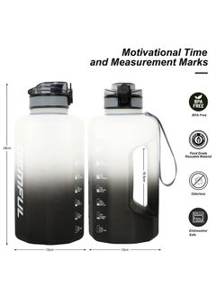 GEMFUL 2.2l Big Water Bottle 2.2 Litre with Handle Leak Proof BPA Free Large Capacity Daily Drinks Jug for Gym Fitness Sport Outdoor  - Image 3