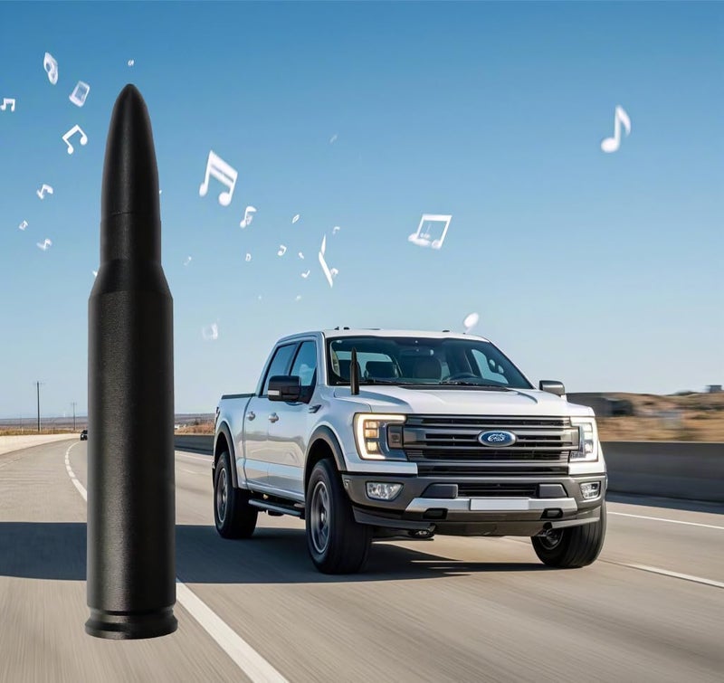 Seprochoo 7.8in Car Truck Bullet Antenna 50 Cal Bullet Antenna Truck Accessories Universal Replacement for GMC Sierra 1500 Chevy Dodge Ram Silverado 1500 2500 3500 Ford F150 F250 F350 (Matte Black, 7.8inch) Multiple sizes - Image 1