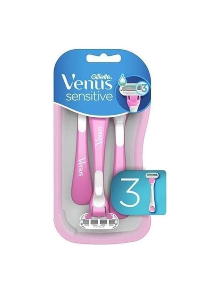 فينوس جيليت شفرات حلاقة فينوس الحساسة للاستعمال مرة واحدة، 3 قطع - Image 1