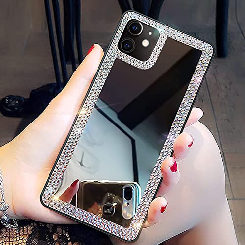 Cavdycidy iPhone 11 Diamond Mirror Case, Crystal Bling Acrylic Outdoor Makeup Case for Women, Girls Who Love Beauty - Image 1