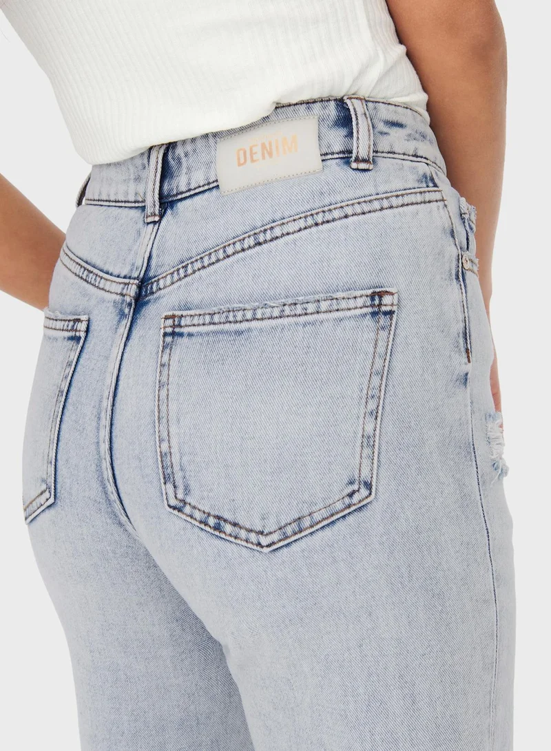 ONLY Ripped High Waist Jeans