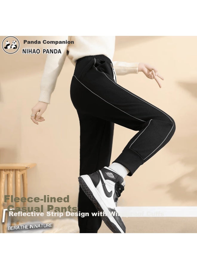 Pandas Panda Companion Women's Fleece-lined Pants Autumn Winter New Casual Jogger Cotton Pants Pee Slim Fit Thickened Warm Sweatpants - Image 1