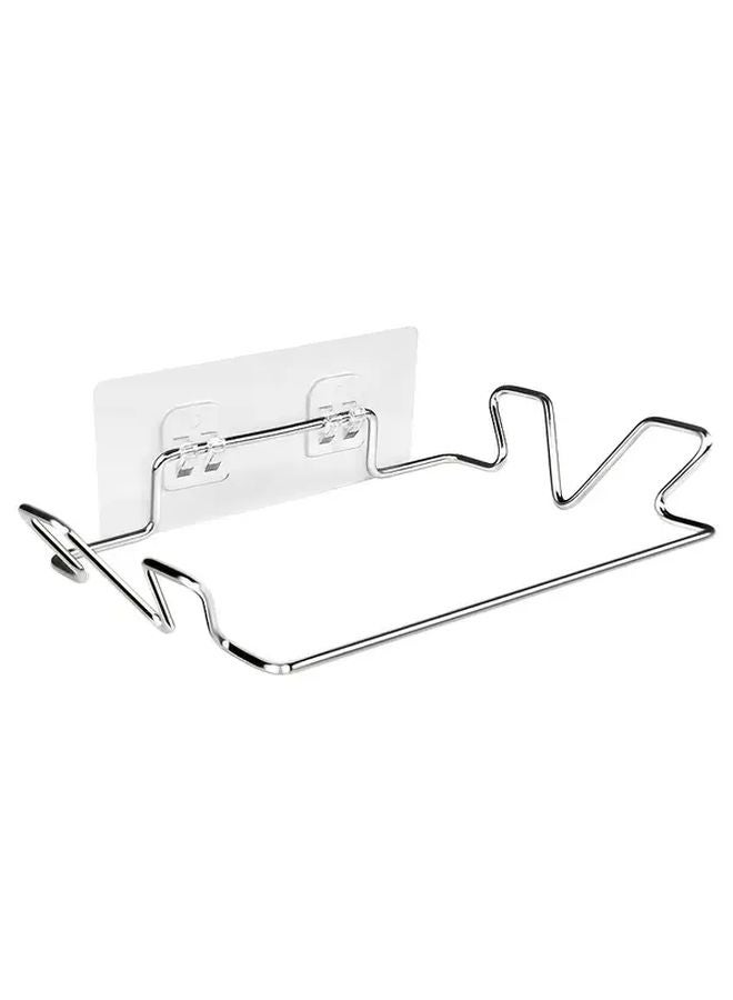 Stainless Steel Wall Mounted Garbage Bag Holder No Punch Plastic Bag Organizer 1pc - Image 1