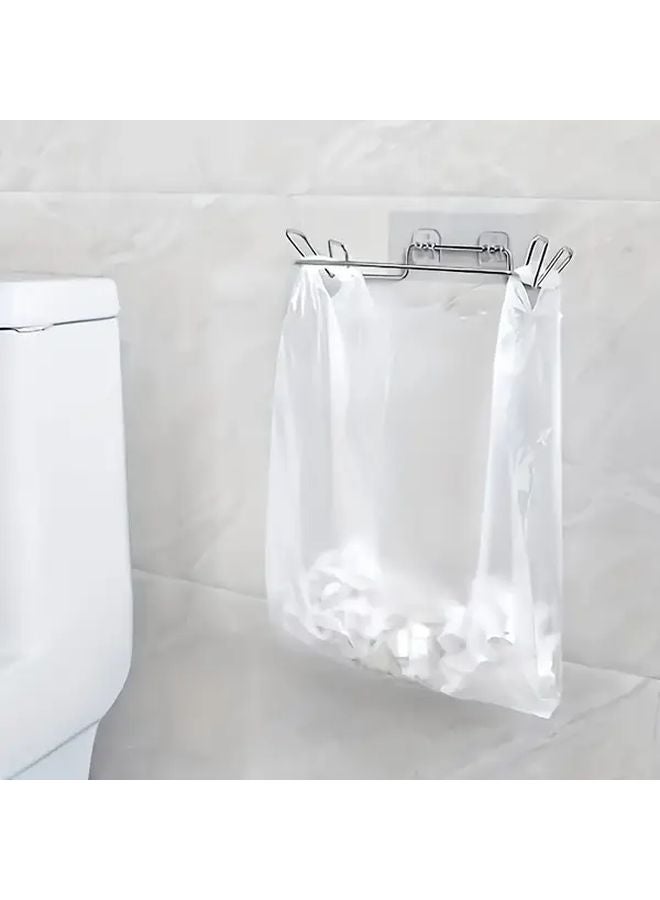 Stainless Steel Wall Mounted Garbage Bag Holder No Punch Plastic Bag Organizer 1pc - Image 5