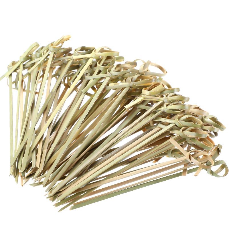 Nuogo Nuogo 1000 Pcs Bamboo Cocktail Picks 413 Inch Bamboo Skewers Fruit Toothpicks for Appetizers Drink Garnish Sticks Handmade Food Pick with Looped Knot for Party Bar Snacks Sandwiches Drinks 