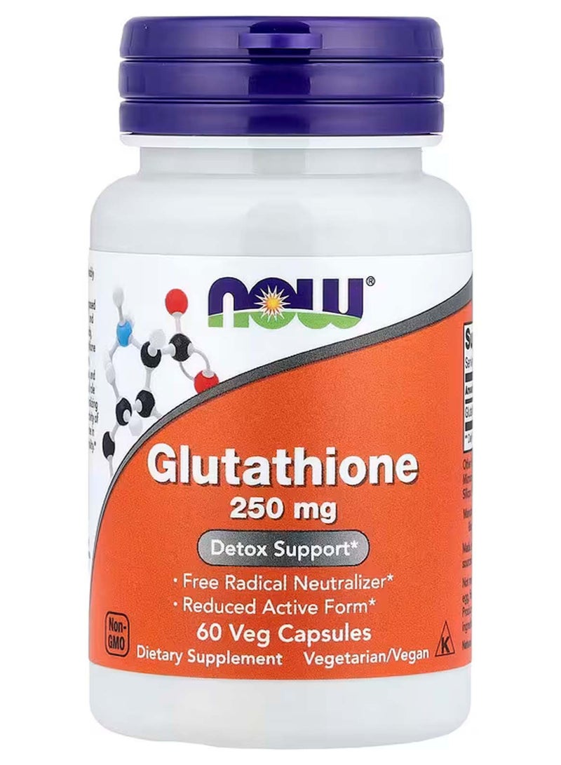 now Glutathione, 250 mg, 60 Veg Capsules - Image 1