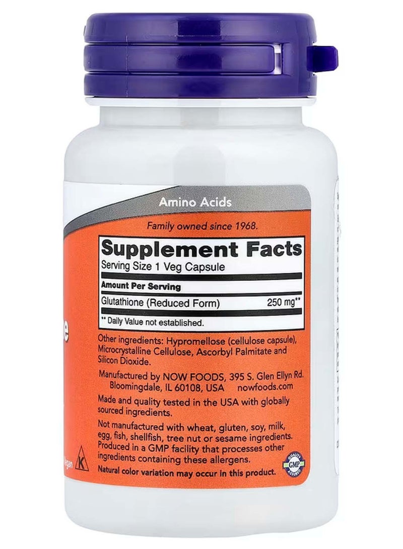 now Glutathione, 250 mg, 60 Veg Capsules - Image 2