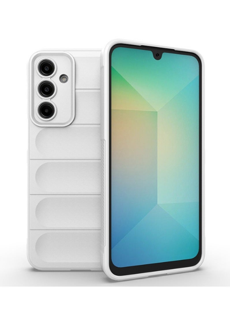 for Samsung Galaxy A36 5G Case Cover, Heavy Duty 4D Striped Pattern Sensory Soft Silicone Full Portection Shockproof Phone Case for Samsung Galaxy A36 5G, White 