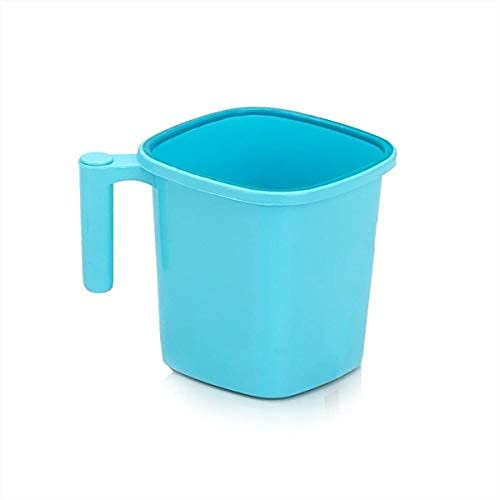 Treasurer Square Deluxe Funk Mug, Plastic Bath Mug Durable Long Lasting Quality, Bathroom Set (1000 ML) (Blue)