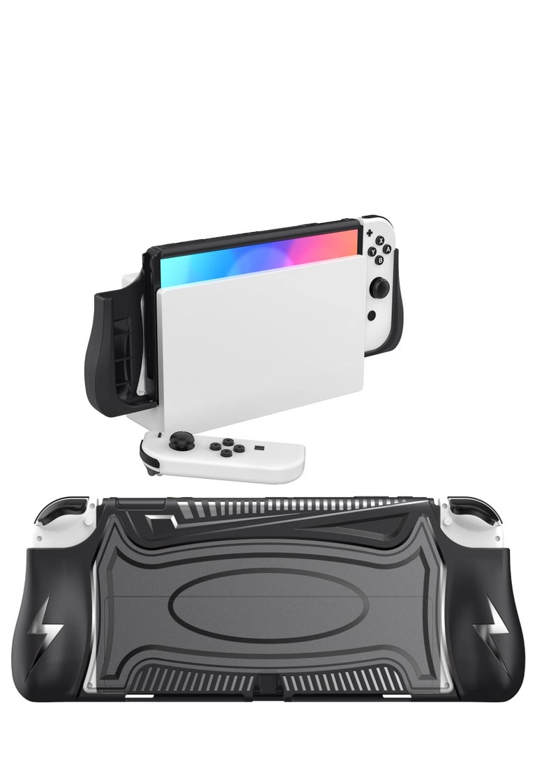 Excefore - Switch OLED Case Compatible with Nintendo Switch OLED, Dockable Case for Nintendo Switch OLED, Unique Upgraded Designed, Comfortable & Ergonomic TPU Grip Case for Joy-Con Controller - Image 1
