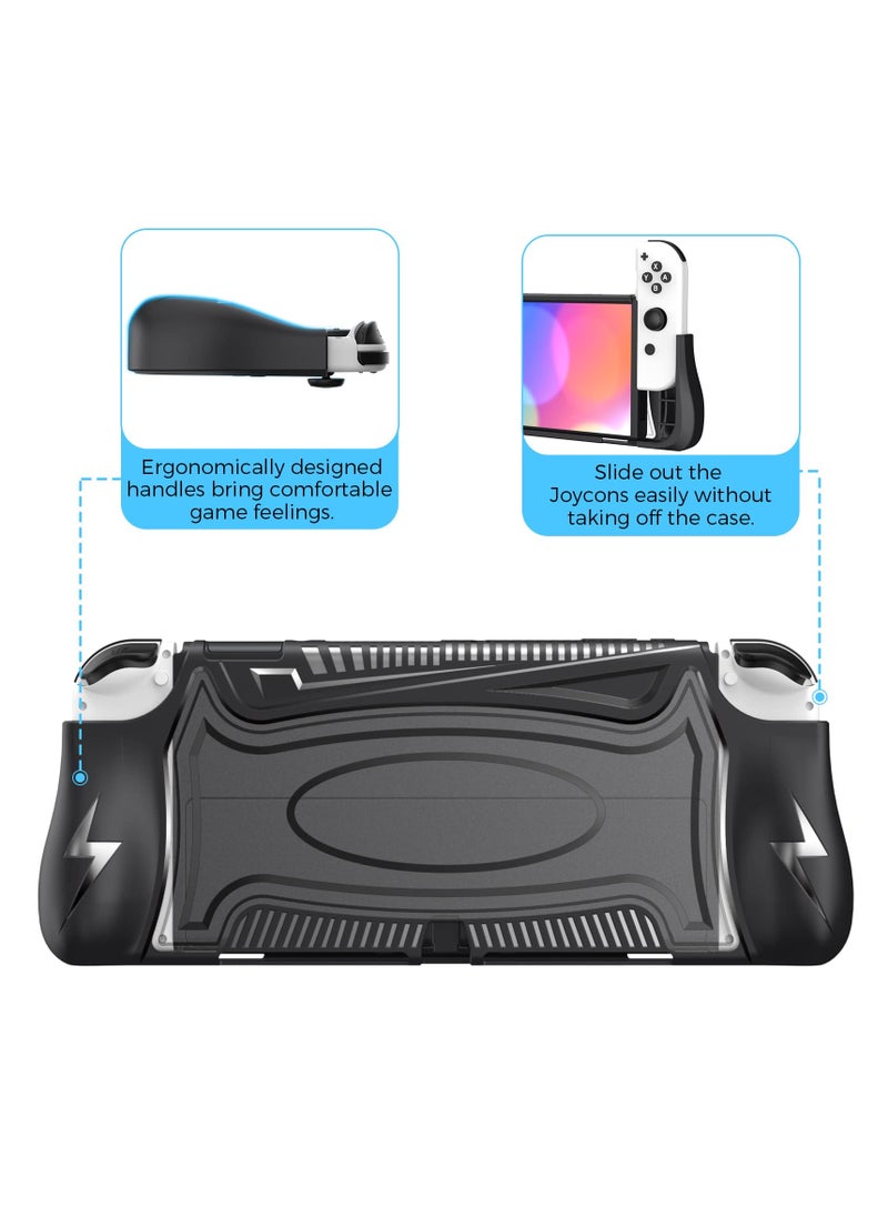 Excefore - Switch OLED Case Compatible with Nintendo Switch OLED, Dockable Case for Nintendo Switch OLED, Unique Upgraded Designed, Comfortable & Ergonomic TPU Grip Case for Joy-Con Controller - Image 1