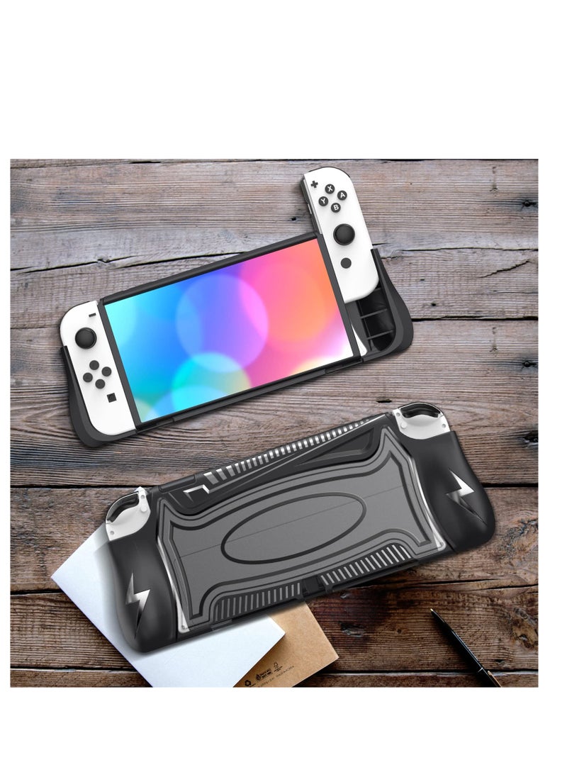 Excefore - Switch OLED Case Compatible with Nintendo Switch OLED, Dockable Case for Nintendo Switch OLED, Unique Upgraded Designed, Comfortable & Ergonomic TPU Grip Case for Joy-Con Controller - Image 1