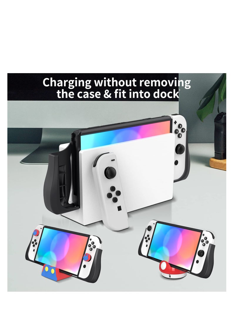 Excefore - Switch OLED Case Compatible with Nintendo Switch OLED, Dockable Case for Nintendo Switch OLED, Unique Upgraded Designed, Comfortable & Ergonomic TPU Grip Case for Joy-Con Controller - Image 1