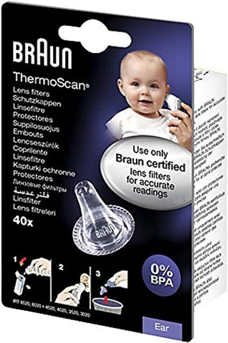 BRAUN Thermometer Disposable Lens Filters, 66025780-LF40EULA - Image 1