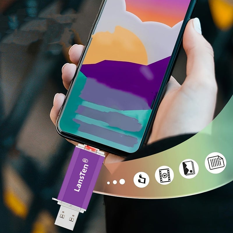 محرك أقراص فلاش USB C سعة 32 جيجابايت بلون أخضر ثنائي المنفذ متوافق مع USB 3.0 - Image 2