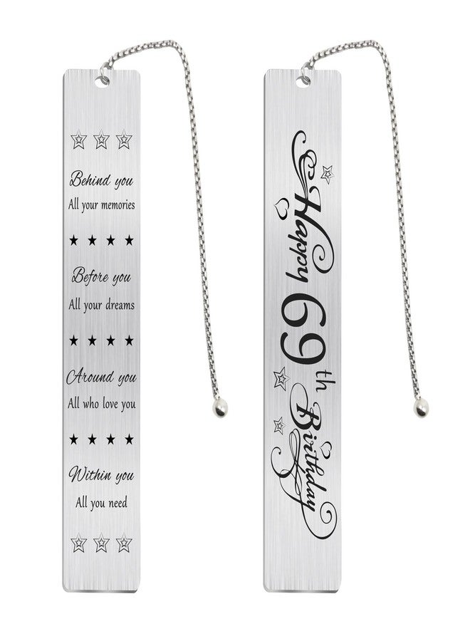Jzxwan Happy 69th Birthday Gifts for Women Men, 69 Year Old Birthday Bookmark Gift for Him Her, Happy 69 Yr Bday Book Mark for Female Male, 1956 Bd Present, 69th Bday Card Decoration - Image 1