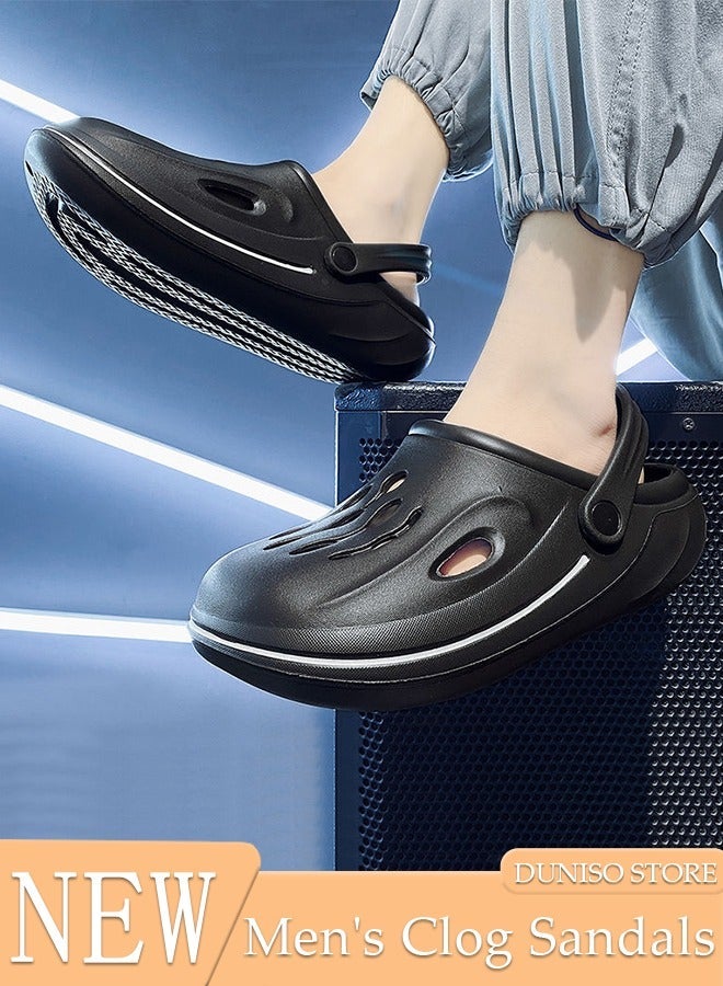 DUNISO Men's Clog Sandals Fashion Quick Drying Slide Sandal with Non-slip Soles Thick Sole Beach Slipper Breathable Slip-on Sandal Men's House Flat Slipper for Indoor & Outdoor - Image 1