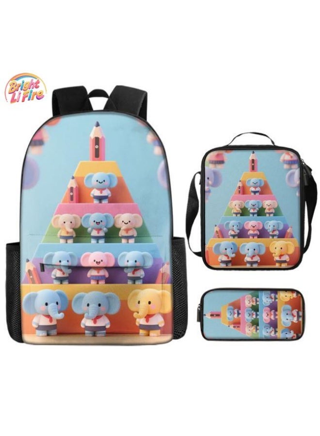 Bright Li Fire Cute and practicality coexist! Three-piece cartoon bags loved by children and teenagers (available for students, children, friends on outings, mountain climbing, schooling, etc.) - 66  - Image 1