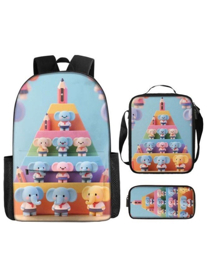 Bright Li Fire Cute and practicality coexist! Three-piece cartoon bags loved by children and teenagers (available for students, children, friends on outings, mountain climbing, schooling, etc.) - 66  - Image 2