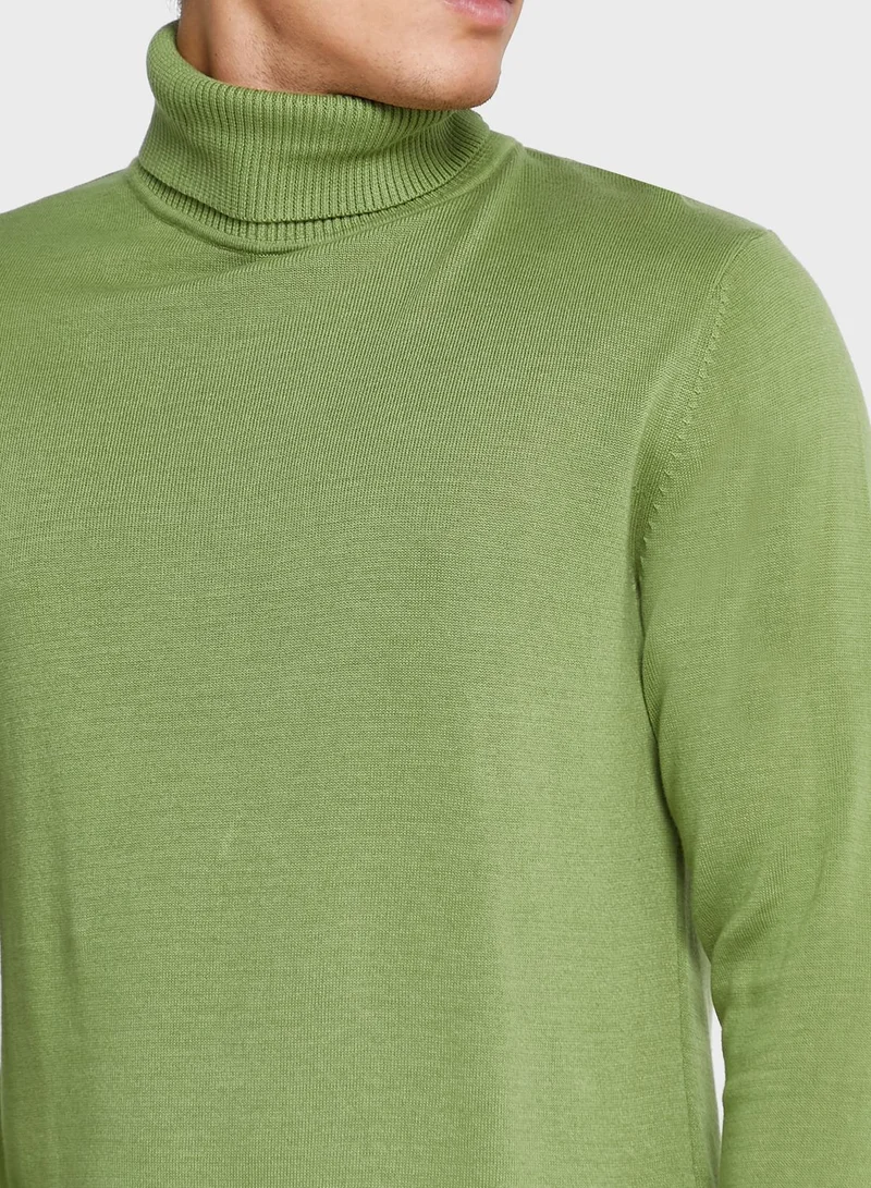 Robert Wood Essential High Roll Neck Knit