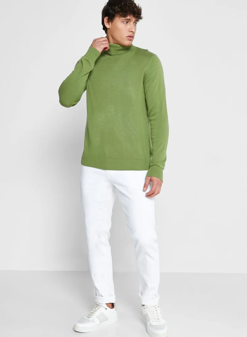 Robert Wood Essential High Roll Neck Knit