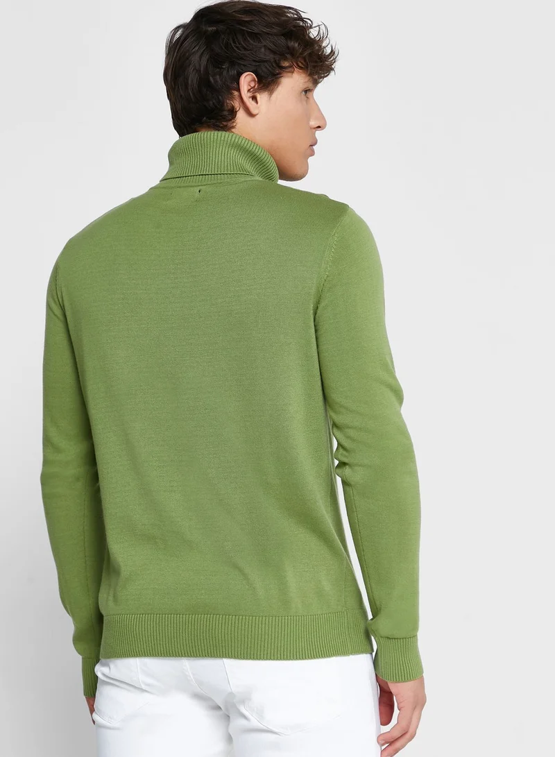 Robert Wood Essential High Roll Neck Knit