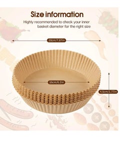 PAMEER 50 Pieces Air Fryer Disposable Paper Liners 16cm, Round Baked Silicone Oil Paper, Non-Stick Parchment Paper, No Leakage, Air Fryer Special Paper Tray, Oil Proof And Waterproof  Food Grade Liner.  - Image 2