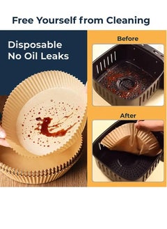 PAMEER 50 Pieces Air Fryer Disposable Paper Liners 16cm, Round Baked Silicone Oil Paper, Non-Stick Parchment Paper, No Leakage, Air Fryer Special Paper Tray, Oil Proof And Waterproof  Food Grade Liner.  - Image 3