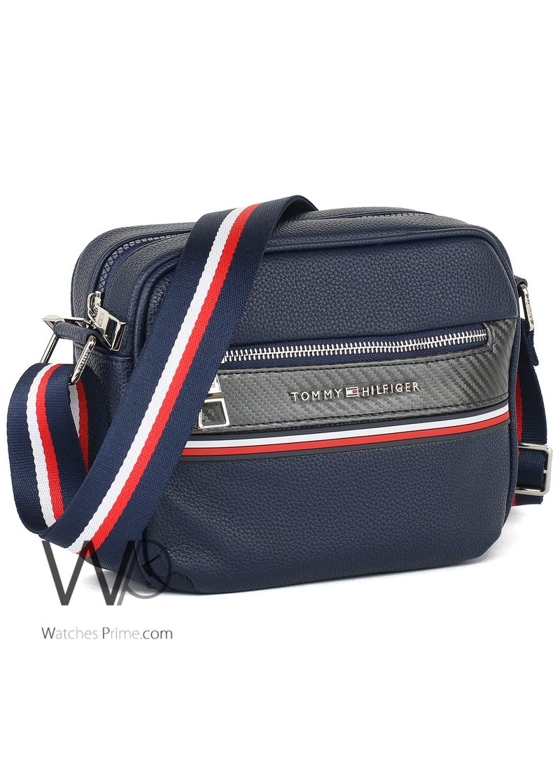 Tommy Hilfiger Plus Tommy Hilfiger Leather Crossbody Shoulder Navy Blue Men Bag  - Image 2