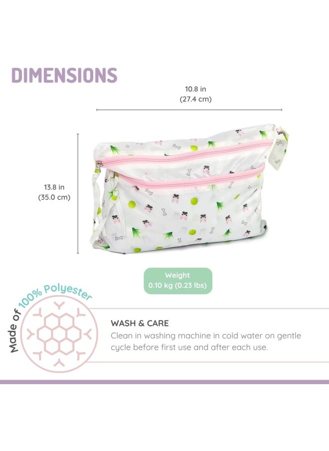 melii Waterproof Wet & Dry Bag with Handle - Two Zippered Sections for Wet and Dry Items - Ideal for Diapers, Swimsuits, Toiletries, and Travel Accessories  - Image 2