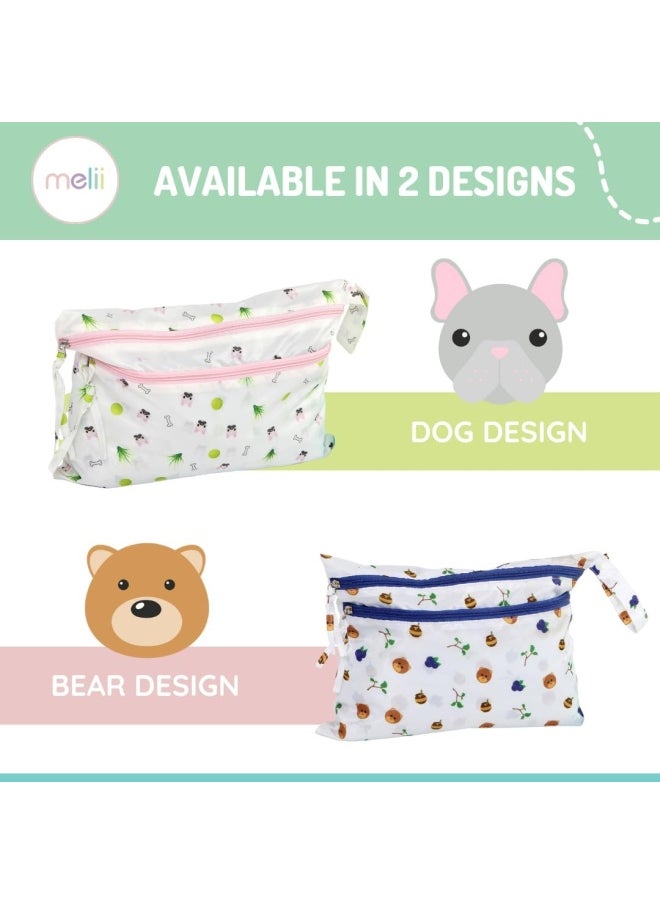 melii - Waterproof Wet & Dry Bag with Handle - Two Zippered Sections for Wet and Dry Items - Ideal for Diapers, Swimsuits, Toiletries, and Travel Accessories - Image 1