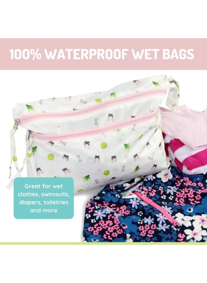 melii Waterproof Wet & Dry Bag with Handle - Two Zippered Sections for Wet and Dry Items - Ideal for Diapers, Swimsuits, Toiletries, and Travel Accessories  - Image 4