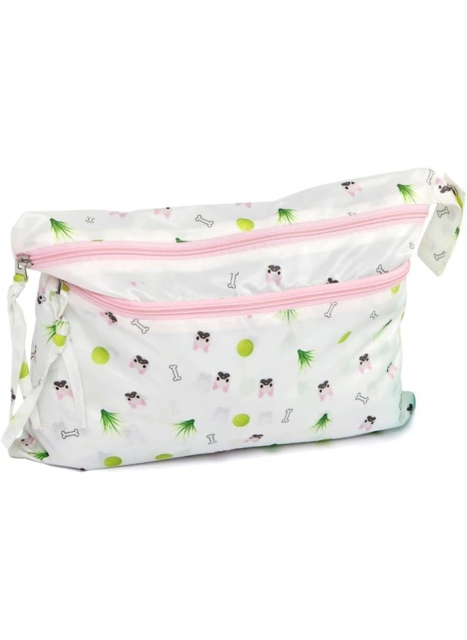 melii Waterproof Wet & Dry Bag with Handle - Two Zippered Sections for Wet and Dry Items - Ideal for Diapers, Swimsuits, Toiletries, and Travel Accessories  - Image 1