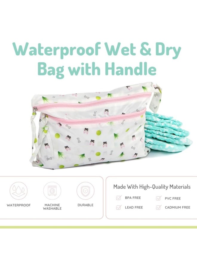 melii Waterproof Wet & Dry Bag with Handle - Two Zippered Sections for Wet and Dry Items - Ideal for Diapers, Swimsuits, Toiletries, and Travel Accessories  - Image 3