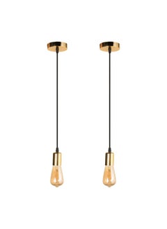 El Rawda Lighting 2 Pcs Single Cable Pendant For All Uses, Distinctive And Elegant Shape 10x10x60 cm 
