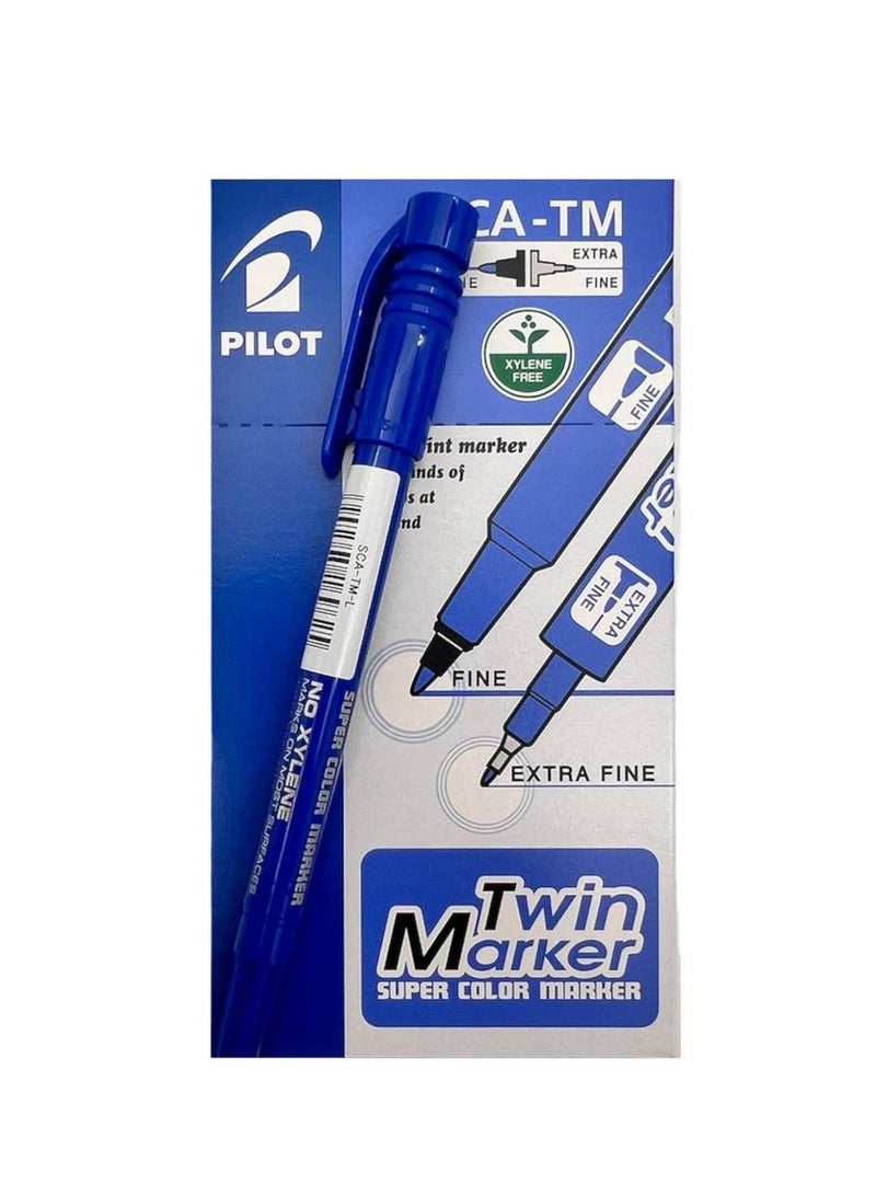 Pilot Twin Marker 12-Pieces Double Sided Blue - Image 2