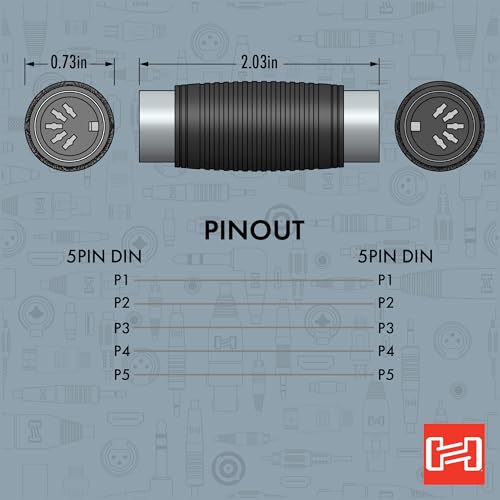 Hosa هوسا GMD-108 موصل MIDI، 5 دبابيس DIN إلى نفس الشيء - Image 3