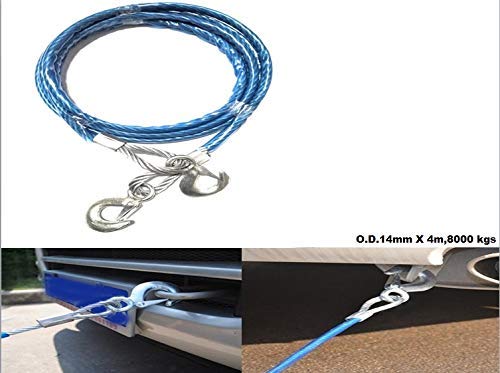 Breewell Emergency Tow Pull Rope Snatch Strap for Car Dual Forged Hooks 14mm x 4m 8000kgs 8 tons - Image 2