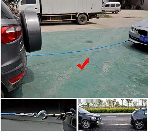 Breewell Emergency Tow Pull Rope Snatch Strap for Car Dual Forged Hooks 14mm x 4m 8000kgs 8 tons - Image 3
