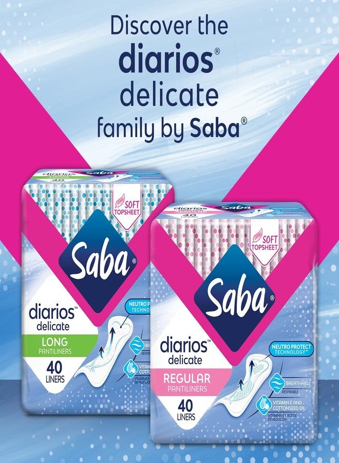 Saba Kombucha SABA Diarios Regular Delicate Pantiliners, Unscented, Breathable & Comfortable for Everyday Freshness, 4-Pack of 40 Pads (160 Count - Image 5