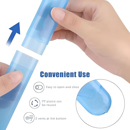 MosQuick® Toothbrush Cover case 4 Pc Plastic Anti-Bacterial Travel Protectors for Oral Care Portable Brush Holder for Bathroom Wall Trip & Travel Multicolor Toothbrush Case Box & Cover Container Set - Image 4