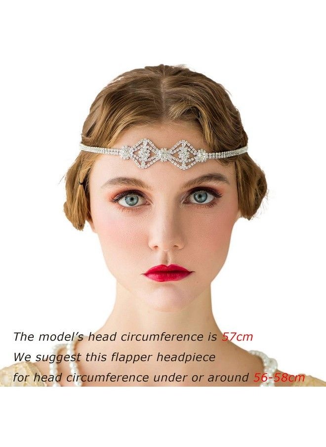 SWEETV 1920S Headband For Womensilver Rhinestone Flapper Headpiece Accessories For Great Gatsby Party  - Image 4