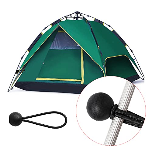 HSTECH 16 Pack Bungee Balls Cords, Black Ball Bungee Heavy Duty Heavyweight 4 inches Tarp Bungee Cords, Weather Resistant Tie Down Strap Diameter 4mm for Canopy, Tarp, Camping, Straps, Tent, Poles and Wires - Image 5